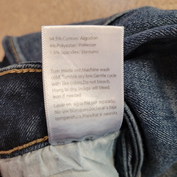 Risen ASYMMETRICAL Straight Leg Dark Blue Denim Jeans Size 2XL - Picture 4 of 7